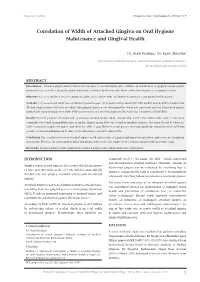 Correlation of Width of Attached Gingiva on Oral Hygiene Maintenance and Gingival Health
