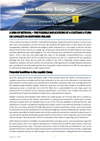 Irish Security Soundings Implications of a Customs U
