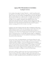 Legacy of War: Minority Returns in the Balkans by Bogdan Ivanisevic