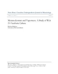 Metamodernism and Vaporwave: a Study of Web 2.0 Aesthetic Culture