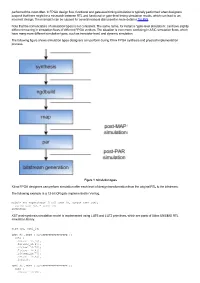Performed the Most Often. in FPGA Design Flow, Functional and Gate