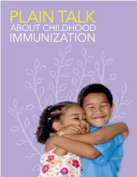 Plain Talk About Childhood Immunization