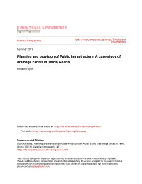 Planning and Provision of Public Infrastructure: a Case Study of Drainage Canals in Tema, Ghana
