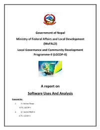 Software Uses and Analysis Report 2015