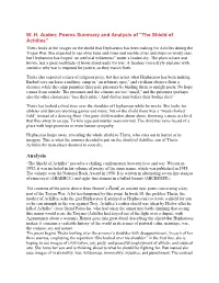WH Auden: Poems Summary and Analysis of "The Shield of Achilles"