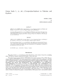 (Compositae-Inuleae) in Pakistan and Kashmir