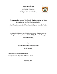 ﺑﺳم هللا اﻟرﺣﻣن اﻟرﺣﯾم Taxonomic Revision of the Family Euphorbiaceae A