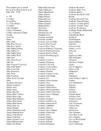 The Complete List of Named Hostas in the Hostalibrary As of June 2018