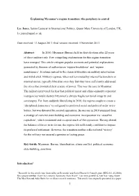 1 Explaining Myanmar's Regime Transition