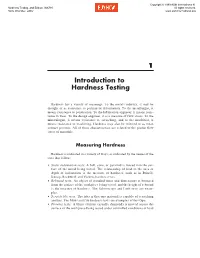 1 Introduction to Hardness Testing