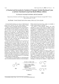 A Practical and Stereoselective Synthesis of Cinnamyl Alcohols Bearing A-Cyano Or A-Ester Functional Group from Baylis-Hillman Adducts