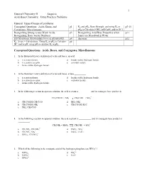 Ch 17A Acid-Base Practice Problems