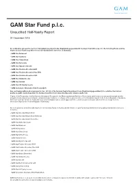 GAM Star Fund P.L.C. Unaudited Half-Yearly Report