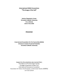 International MAG Convention “The Image of the Self” PROGRAM