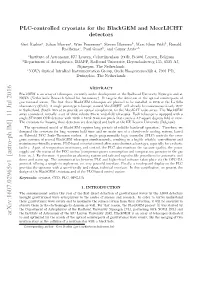 PLC-Controlled Cryostats for the Blackgem and Meerlicht Detectors