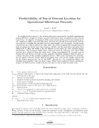 Predictability of Top of Descent Location for Operational Idle-Thrust Descents