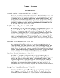 Primary Sources