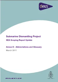 Submarine Dismantling Project SEA Scoping Report Update