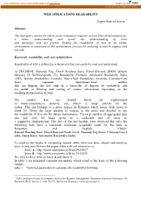 WEB APPLICATIONS READABILITY Eugen-Gabriel Garais 1 Abstract