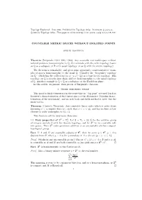 Countable Metric Spaces Without Isolated Points