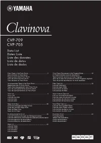 CVP-709/CVP-705 Data List
