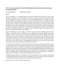 HIV-1 Virus Cycle Replication: a Review of RNA Polymerase II Transcription, Alternative Splicing and Protein Synthesis Corresponding Autor