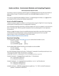 Hodor and Bran - Environment Modules and Compiling Programs