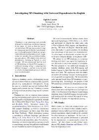 Investigating NP-Chunking with Universal Dependencies for English