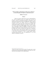 Market Crises and Dodd-Frank: Does the Act Protect Against Hazardous Student Loan Securitization?