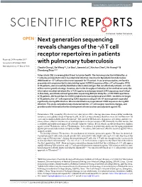 Next Generation Sequencing Reveals Changes of the Γδ T Cell Receptor
