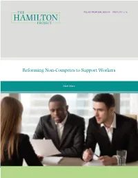 Reforming Non-Competes to Support Workers