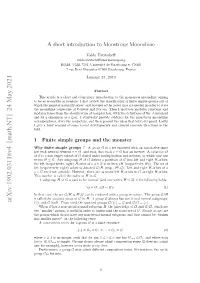 A Short Introduction to Monstrous Moonshine
