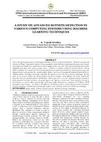 A Study on Advanced Botnets Detection in Various Computing Systems Using Machine Learning Techniques