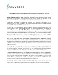 Converge Deploys 3Rd Core Network Backbone Node for Better Customer Internet Experience