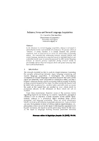 Salience, Focus and Second Language Acquisition S.E