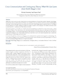 Crisis Communication and Contingency Theory: What We Can Learn from Nestlé Maggi’S Case