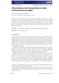 Infrastructure and Connectivity in India: Getting the Basics Right