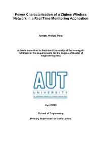 Power Characterisation of a Zigbee Wireless Network in a Real Time Monitoring Application