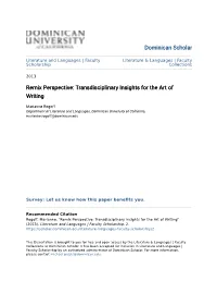 Remix Perspective: Transdisciplinary Insights for the Art of Writing