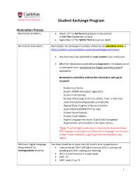 Student Exchange Program