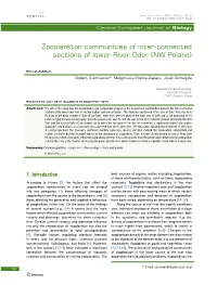 Zooplankton Communities of Inter-Connected Sections of Lower River Oder (NW Poland)