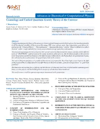 Advances in Theoretical & Computational Physics