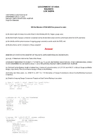 ANSWERED ON:22.11.2012 RAILWAY LINES UNDER ECR, HAZIPUR Singh Shri Mahabali