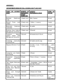 Appendix 1 Appointments Made by Full Council on 4Th July