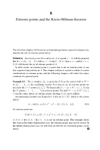 Extreme Points and the Krein–Milman Theorem