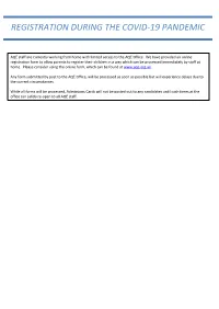 Registration Form to Allow Parents to Register Their Children in a Way Which Can Be Processed Immediately by Staff at Home