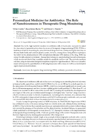 The Role of Nanobiosensors in Therapeutic Drug Monitoring