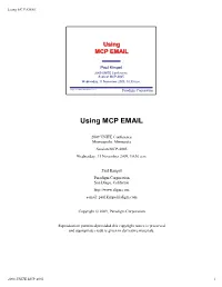 Using MCP EMAIL