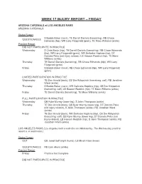 Week 17 Injury Report – Friday