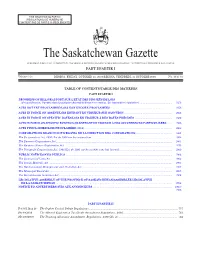 Sask Gazette, Part I, Oct 31, 2008